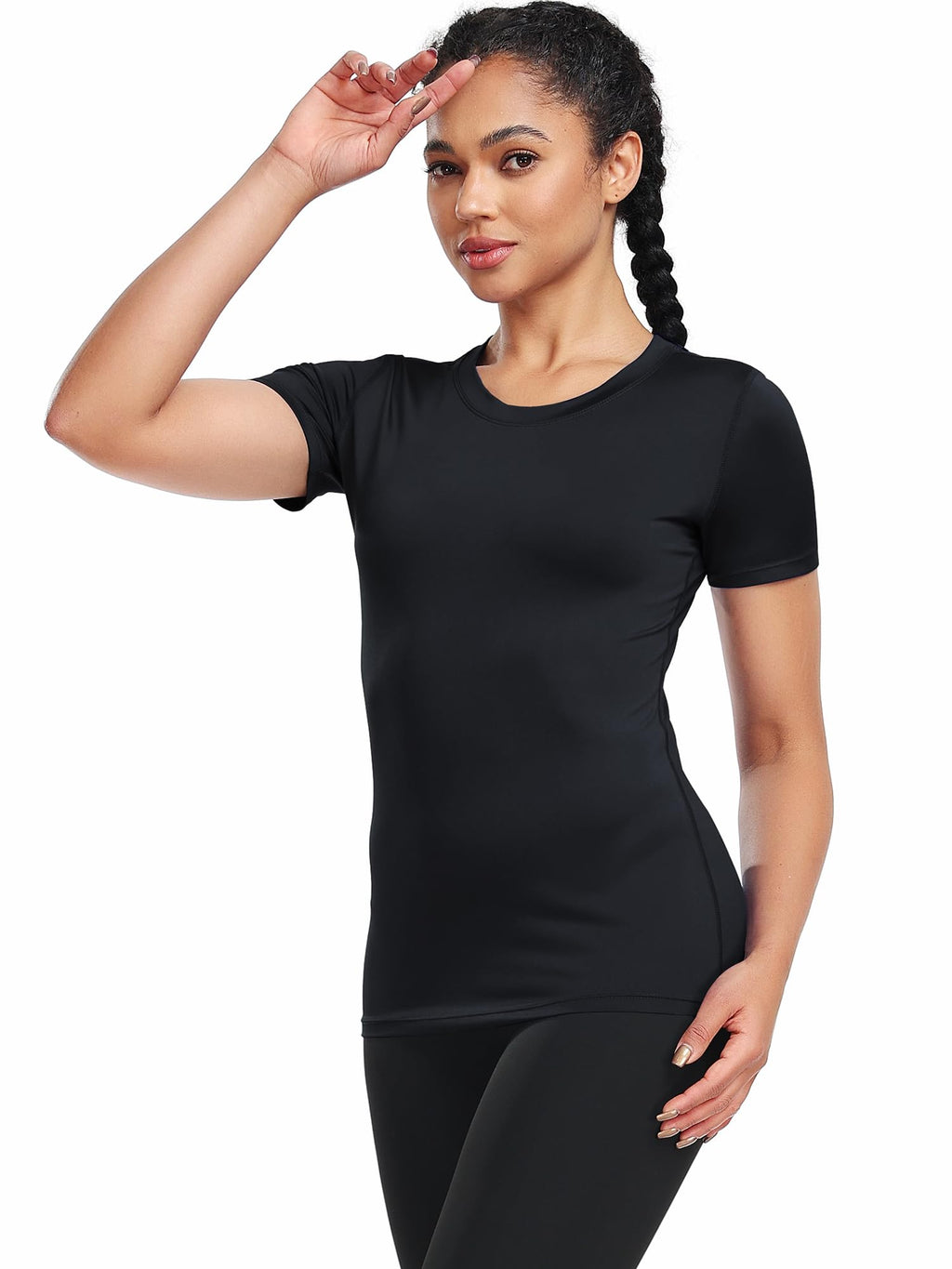 CADMUS 3/4/5 Pack Women's Compression Shirt Running Athletic T-Shirts Workout Tops Baselayer Short Sleeve Yoga Gym Sports