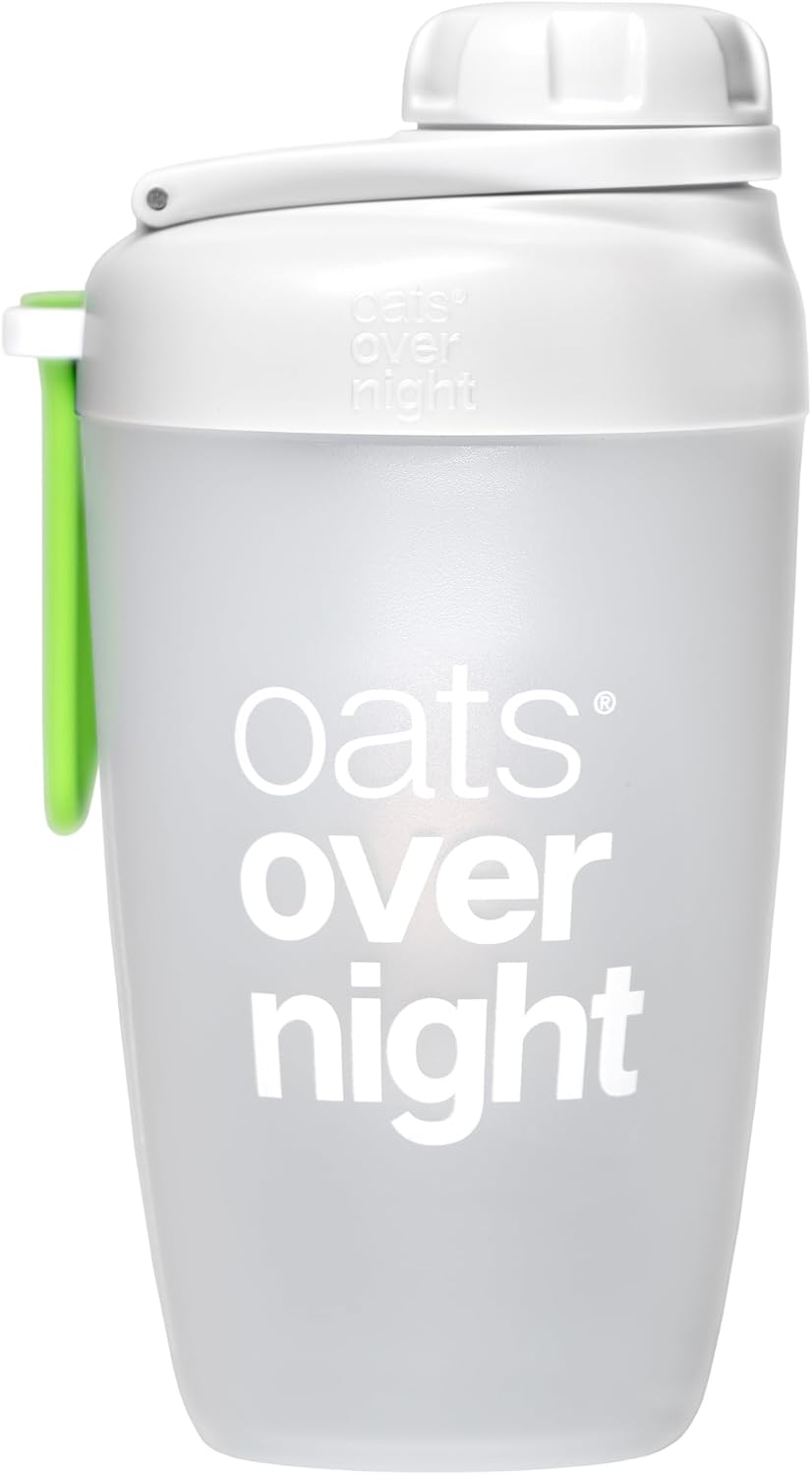 Oats Overnight Shaker Bottle – Leakproof Shaker Cup with Secure Screw Cap & Fill Line, Dishwasher Safe – Mixing Cup, Protein Shakes, Oatmeal, Breakfast On-the-Go & Travel