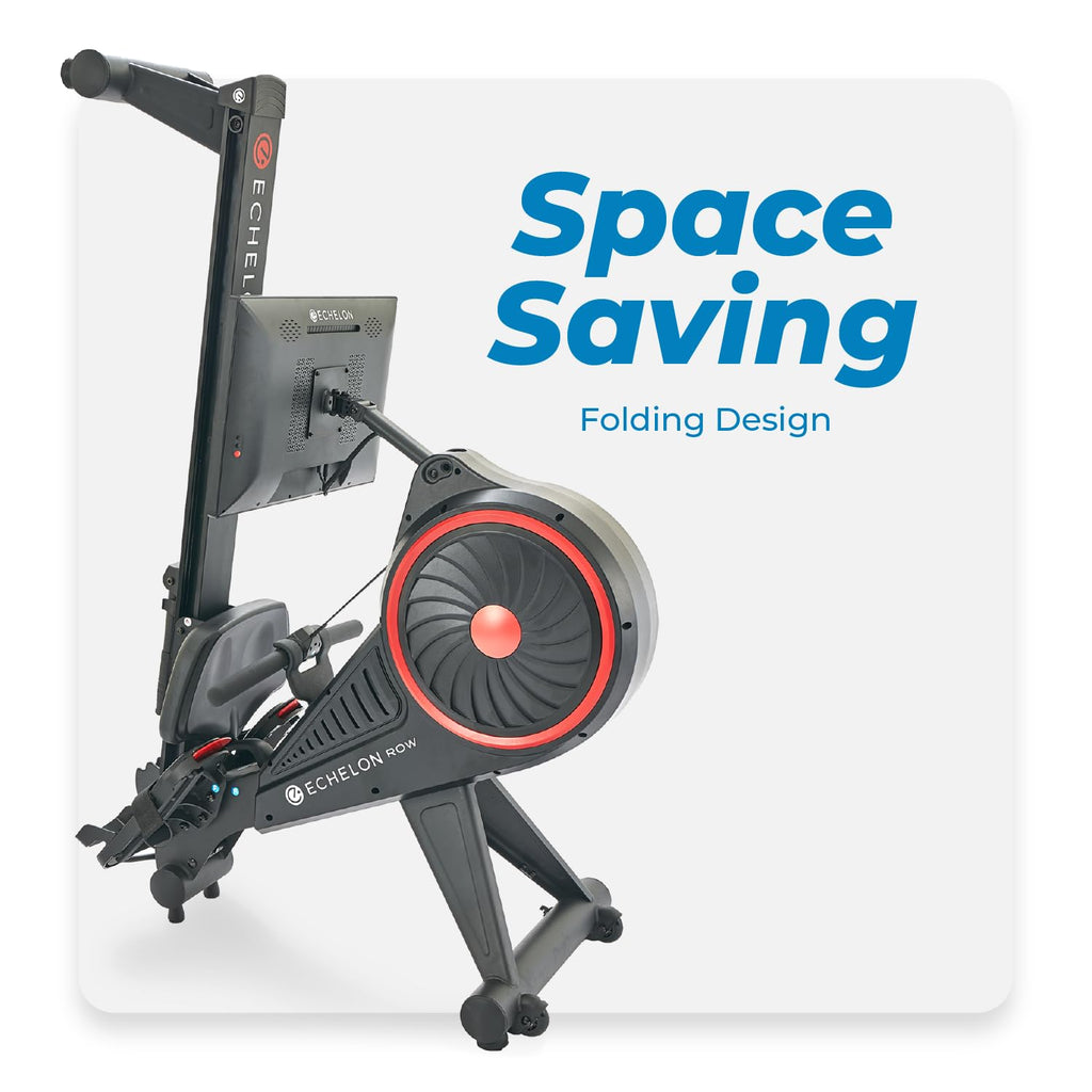 Echelon Row Series – Foldable Rowing Machine for Full-Body, Low-Impact Workouts with 22” Rotating HD Screen, Built-In Soundbar, Bluetooth Resistance & 30-Day Membership with Live Classes