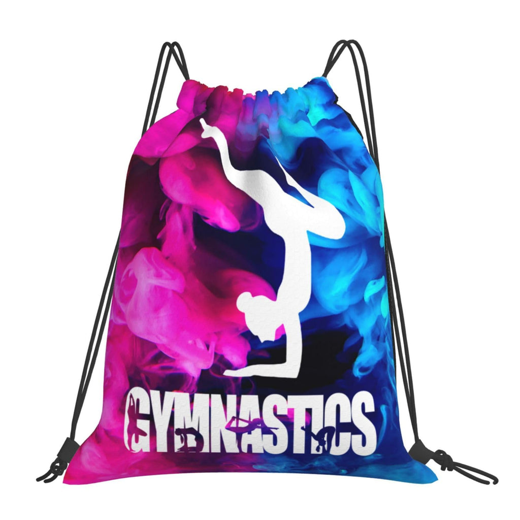 Gymnastics Drawstring Backpack Light Gym String Bag Pink Water Resistant Sackpack Sport Yoga Daypack For Womens Mens