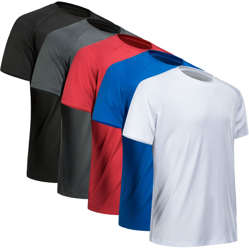 Workout Shirts for Men Short Sleeve Quick Dry Athletic Gym Active T Shirt Moisture Wicking