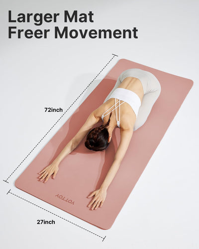 YOTTOY Yoga Mat,Non-Slip Hot Yoga Mat with Anti-Tear Design and Friendly Natural Rubber Mat with Strap and Bag