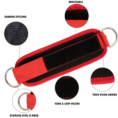 Ankle Straps Ankle Resistance Bands Wrist Cuffs Padded Straps Adjustable Fitness Glute Kickback D-Ring for Cable Machine Gym Foot Leg Training Brace Support 1 Pair