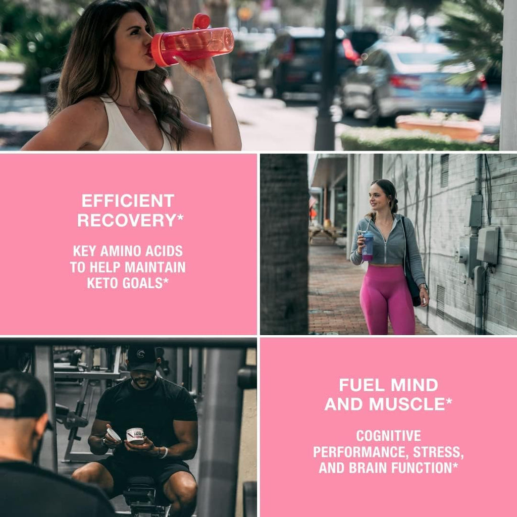 Honey Badger Pre Workout Powder & BCAA Amino Acids Powder Bundle | Beta Alanine, Caffeine & Vitamin C + Electrolytes | Vegan Keto Sugar Free & Paleo for Men & Women | 30 Servings (Pink Lemonade)