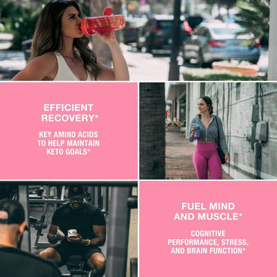 Honey Badger Pre Workout Powder & BCAA Amino Acids Powder Bundle | Beta Alanine, Caffeine & Vitamin C + Electrolytes | Vegan Keto Sugar Free & Paleo for Men & Women | 30 Servings (Pink Lemonade)