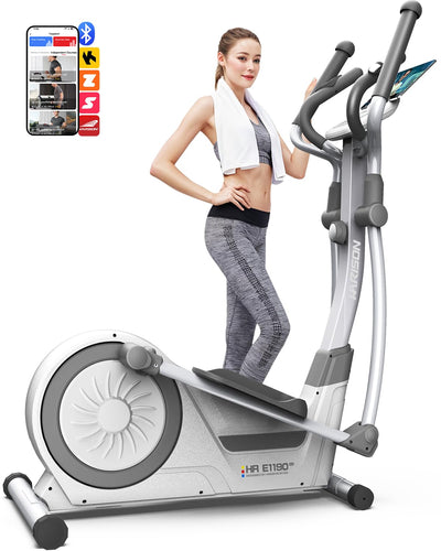 HARISON Elliptical Machine for Home 350 LBS Capacity, Magnetic Elliptical Exercise Machine with 16-Level Resistance Control, Elliptical Trainer