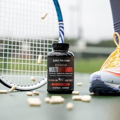 Sport Formula Daily Keto Superfood Multivitamin BCAA Amino Acid Powder Capsules for Men and Women. Won't Upset Your Stomach: Natural Vitamin B Energy Complex: Anti Aging Immune System Support