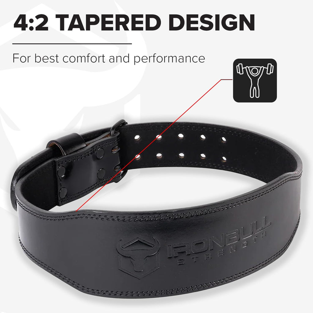 7mm Leather Weight Lifting Belt (IPF, USAPL, USPA, IPL USAW & IWF Approved) - 4" to 2” Tapered Premium Weightlifting Belt for Olympic Lifting, Powerlifting, Cross training, Gym, Workout & Weight Training - Weightlifting Belts for Men and Women