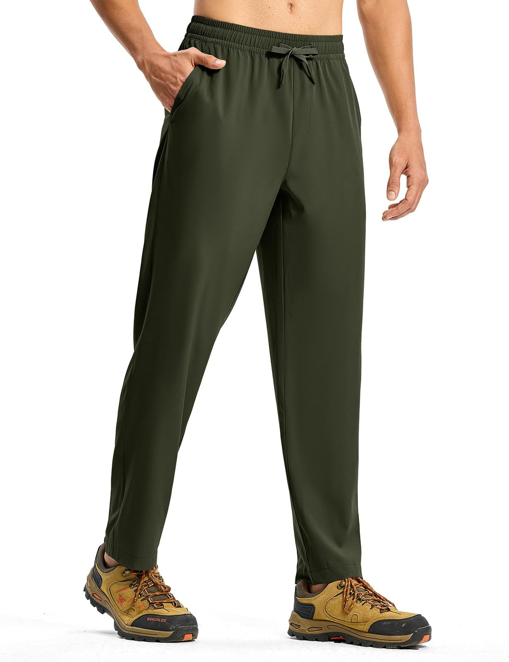 TBMPOY Mens Hiking Pants Lightweight Quick Dry 3 Pockets Travel Fishing Water-Resistant Athletic Workout Sweatpants