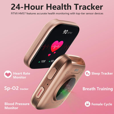 FITVII Health & Fitness Tracker (Answer/Make Calls), Smart Watch with 24/7 Heart Rate and Blood Pressure, Sleep Tracking, Blood Oxygen Monitor, 120+ Sport Modes Activity Tracker for Women Men