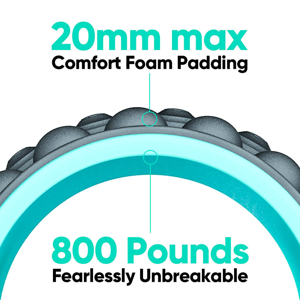 FitBeast Back Roller, Back Wheel Foam Roller - Targeted Muscle Roller for Deep Tissue Massage, Back Stretcher