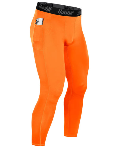Runhit Mens Compression Pants Running Tights Pockets Sports Leggings Spandex Workout Cycling Athletic Thermal