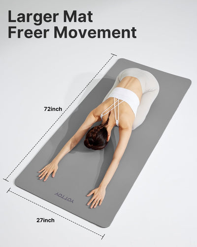 YOTTOY Yoga Mat,Non-Slip Hot Yoga Mat with Anti-Tear Design and Friendly Natural Rubber Mat with Strap and Bag