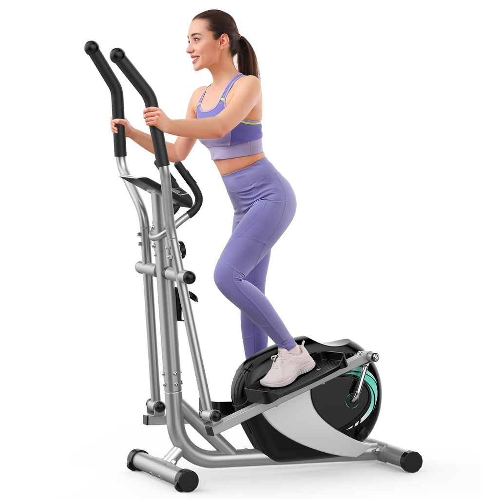 Elliptical Exercise Machine, Dripex Magnetic Elliptical Machine for Home, Hyper-Quiet Elliptical Training Machines w/ 6KG Flywheel, 8 Resistance Levels, Pulse Monitor, LCD Monitor, Device Holder