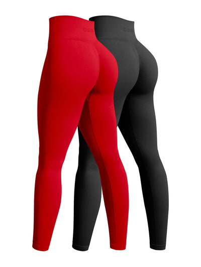 OQQ Women's 2 Piece Yoga Legging Seamless Workout High Waist Butt Liftings Athletic Leggings
