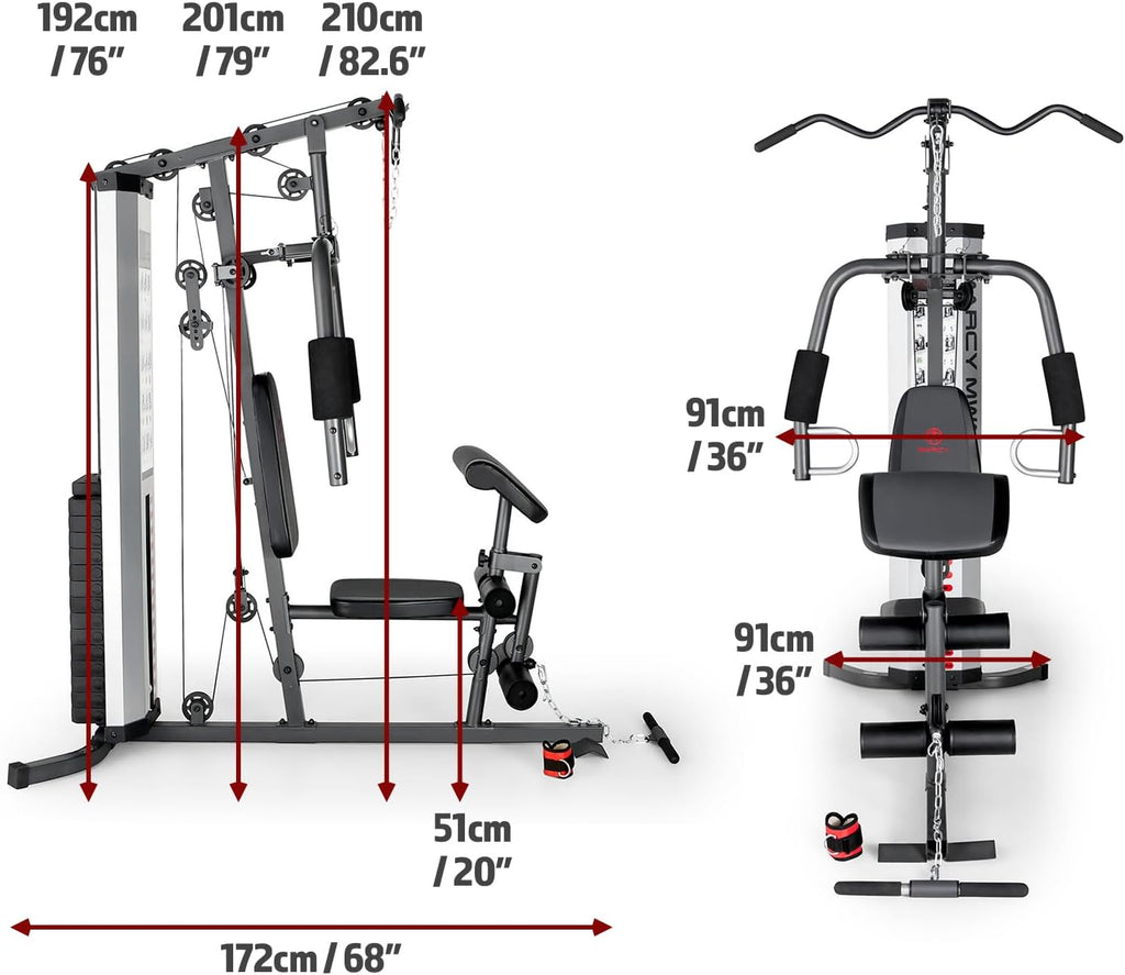 Marcy MWM-988 Multifunction Steel Home Gym 150lb Weight Stack Machine
