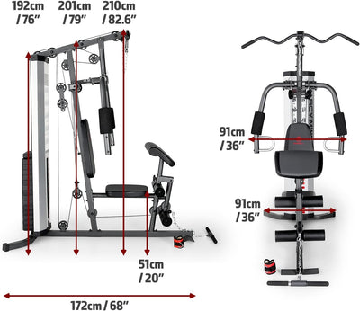 Marcy MWM-988 Multifunction Steel Home Gym 150lb Weight Stack Machine