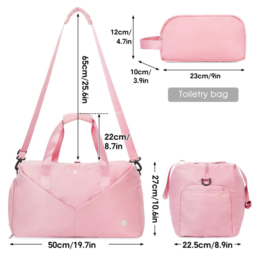 Ceneda 20" Gym Bag for Women with Wet Pocket & Shoe Compartment, Lightweight Duffel Waterproof Carry On Duffle for Travel, Yoga, Overnight (Green)