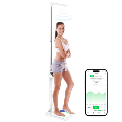 arboleaf Digital Physician Scale, Ultrasonic Height and Weight Scale, Smart Body Composition Analyzer for Gym and Home, 11-485lb, 6ft.4.8in, Body Fat Measurement, Weight, Height, BMI