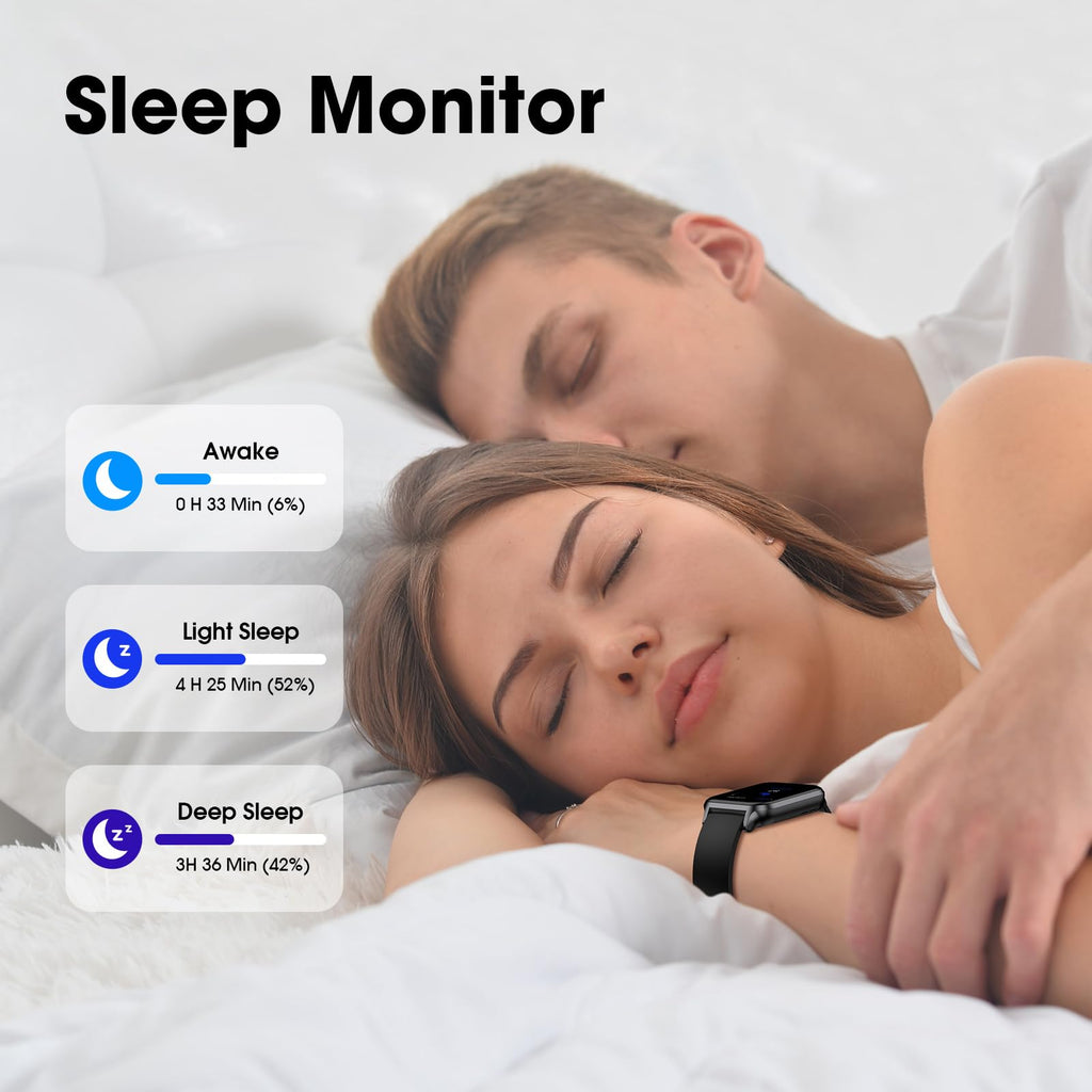 Smart Watch No App/Phone Required,42mm Smartwatch for Women Men,Fitness Tracker Watch with Heart Rate Monitor, Sleep Tracker, Pedometer,Step Counter,IP68 Waterproof, for Android iOS Phones