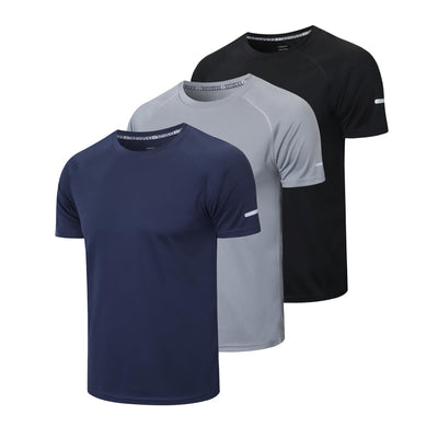 frueo Men's 1/3 Pack Workout Shirts Quick Dry Moisture Wicking Short Sleeve Mesh Athletic T-Shirts