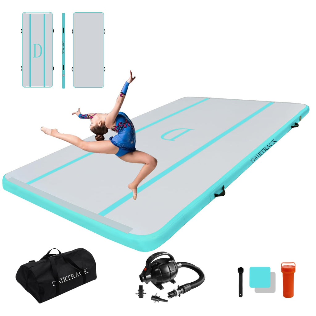 DAIRTRACK Inflatable Gymnastics Air Mat 10ft/13ft/16ft/20ft Tumble Track Tumbling Mats for Home Use/Gym/Training/Cheerleading/Yoga/Water
