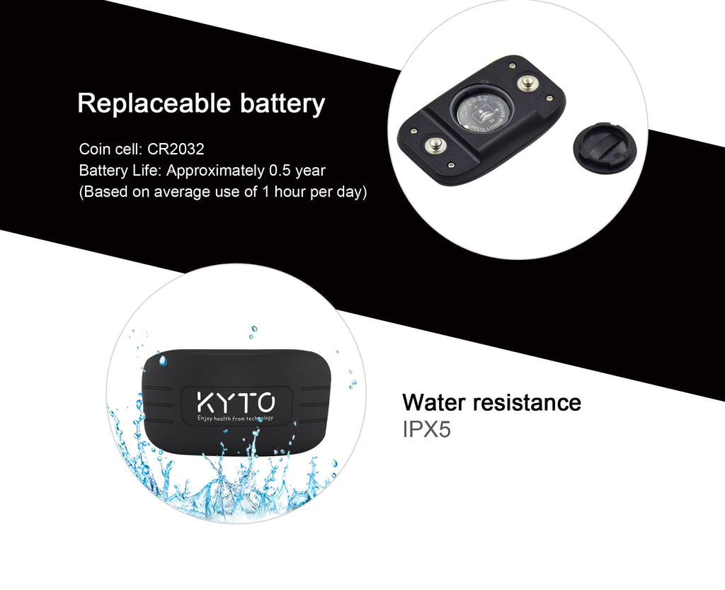 KYTO Heart Rate Monitor Chest Strap, ANT+/ Bluetooth, Compatible with iOS/Android APPs, Cycling/Yoga/Basketball/Running/Fitness Exercise/Boxing