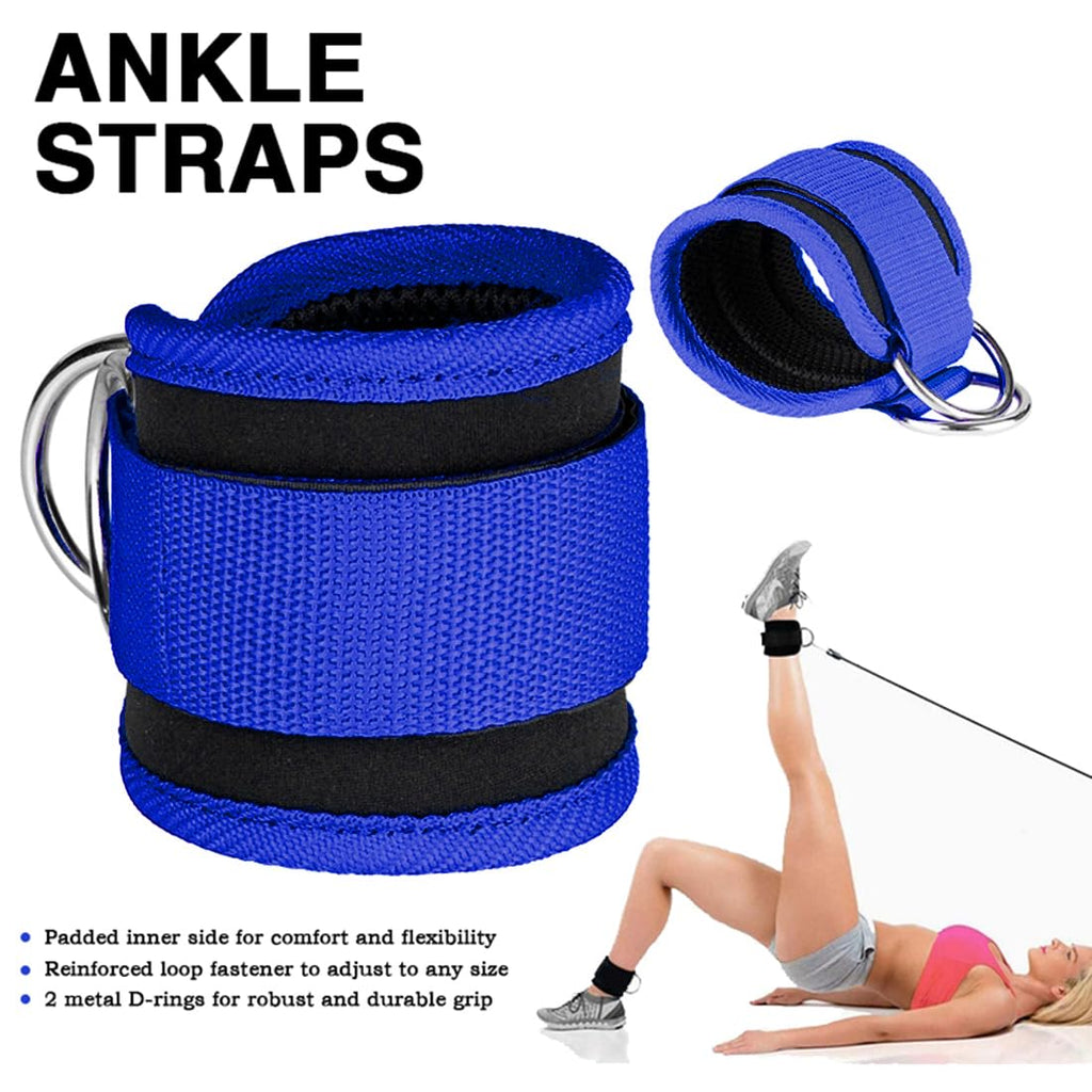Ankle Straps Ankle Resistance Bands Wrist Cuffs Padded Straps Adjustable Fitness Glute Kickback D-Ring for Cable Machine Gym Foot Leg Training Brace Support 1 Pair