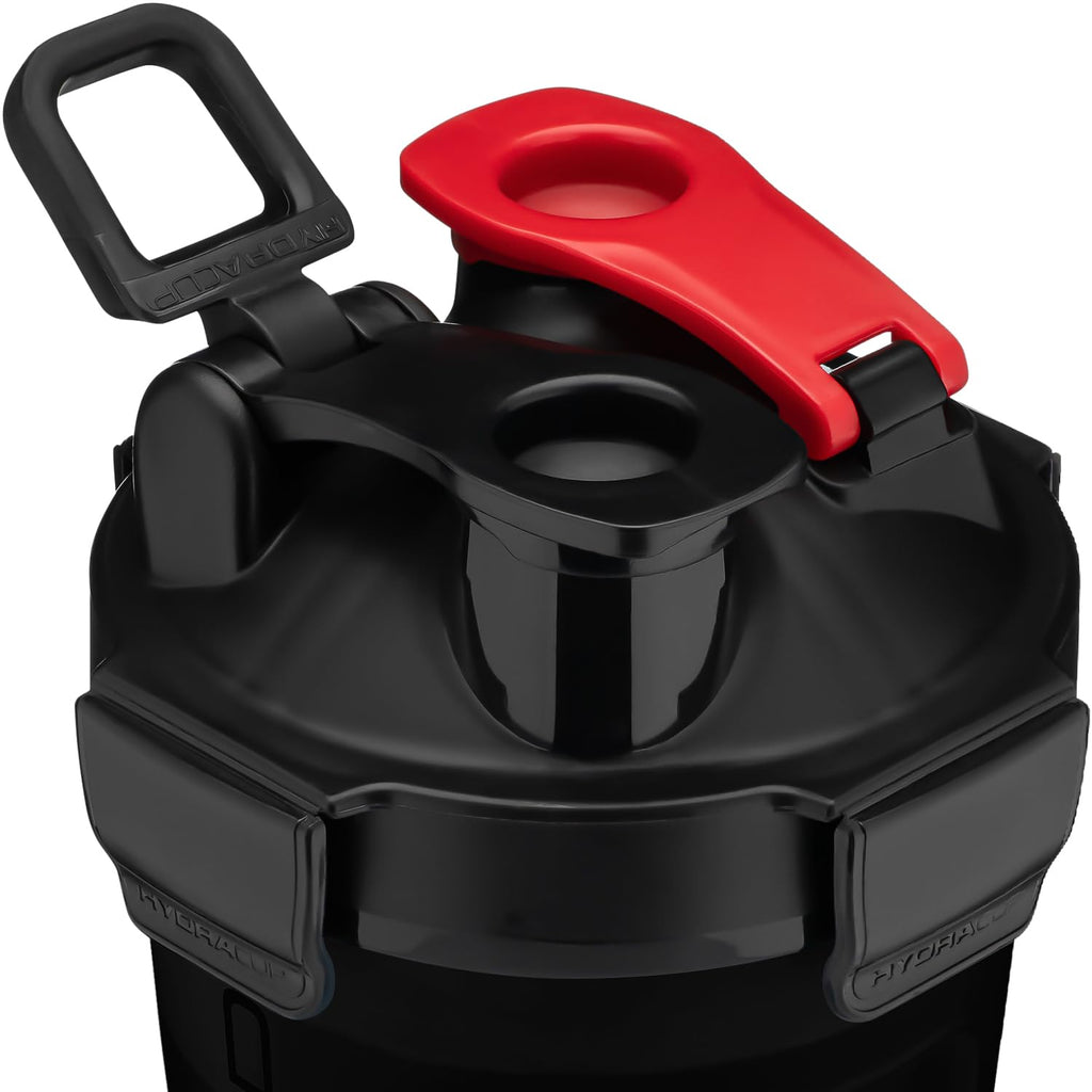 Hydra Cup DualShaker Pro 32 oz Shaker Bottle for Protein Shakes, Shaker Cup w/Handle & Ball Blender Whisks, Dual Mixing Shaker Bottle with Storage, 2 in 1, for Travel To Go, BPA Free (White)