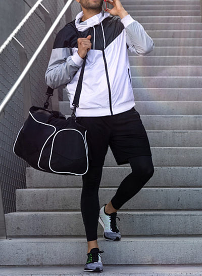 Aolesy Men's 2 in 1 Running Pants, Gym Workout Compression Pants for Men Training Athletic