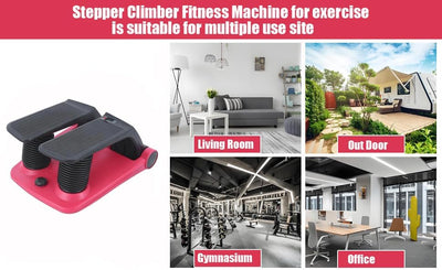Stepper Climber Fitness Machine, Air Stair Climber Stepper Machine, Cardio Training Step Climber Machine Adjustable Fitness Exercise Machine Resistance Bands, Comfortable Foot Pedals