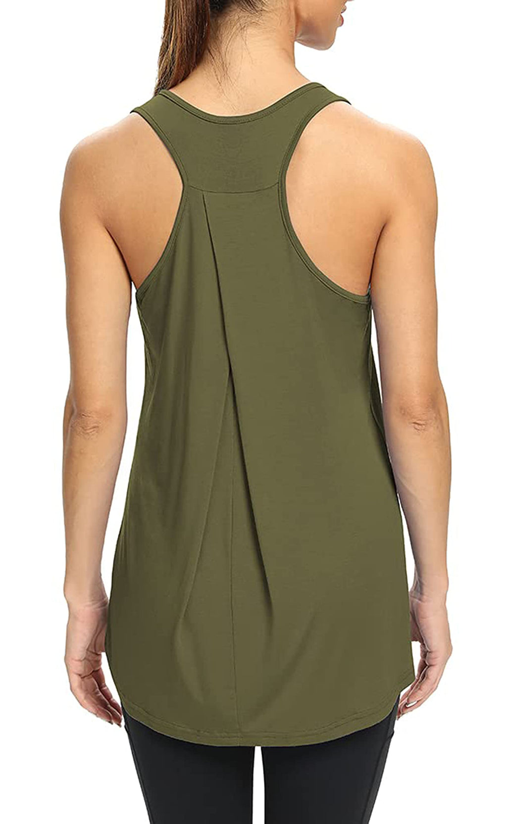 Bestisun Workout Yoga Athletic Shirts Racerback Long Tank Tops Loose fit for Women