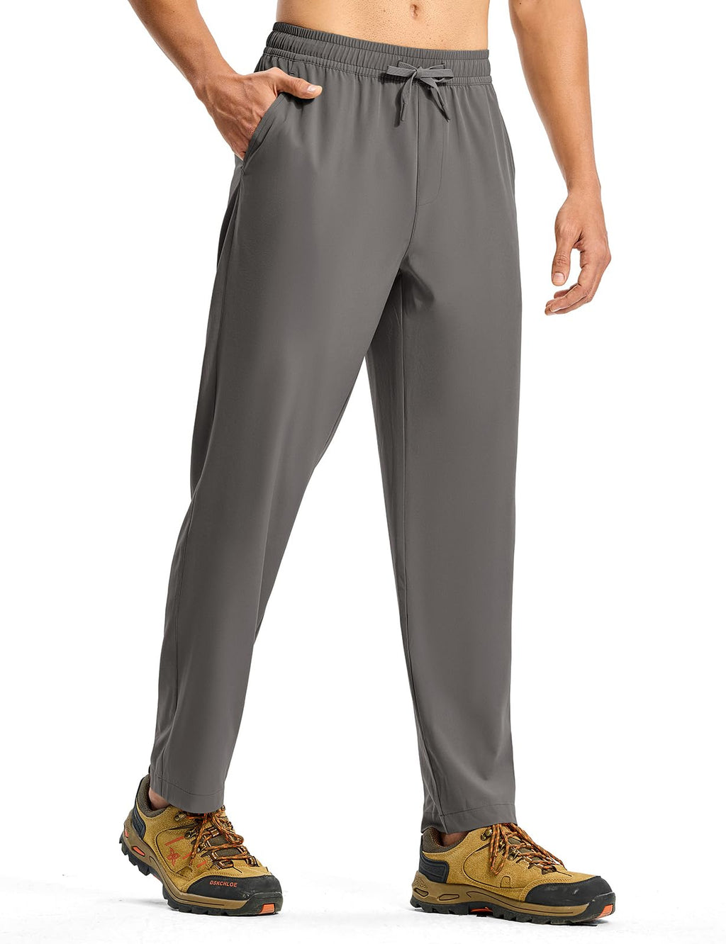 TBMPOY Mens Hiking Pants Lightweight Quick Dry 3 Pockets Travel Fishing Water-Resistant Athletic Workout Sweatpants