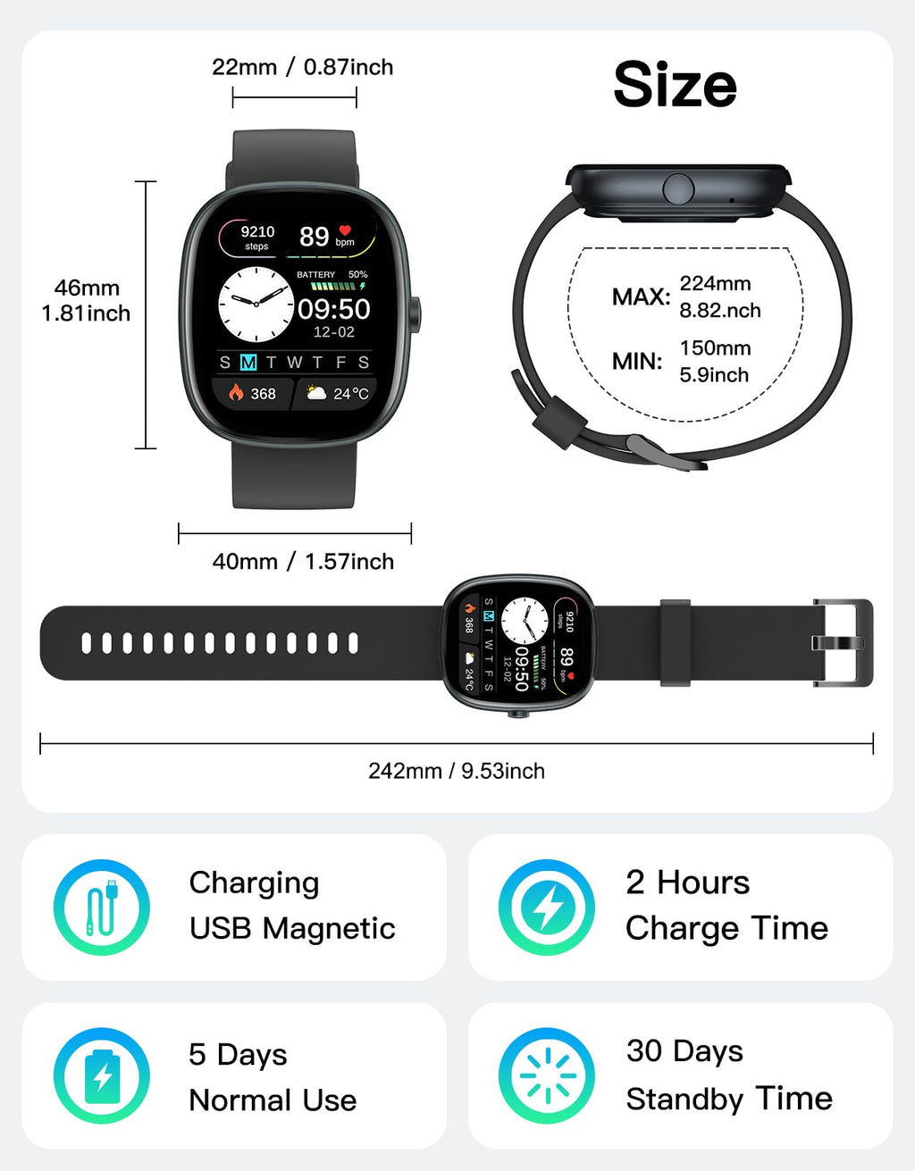 Fitness Tracker 2025 Ver. (Answer/Make Calls), 1.85" Smart Watch Fitness Watches for Women Men with 24/7 Heart Rate Blood Oxygen Monitor Sleep Tracker 100+ Sport Modes IP68 Waterproof (Pink)