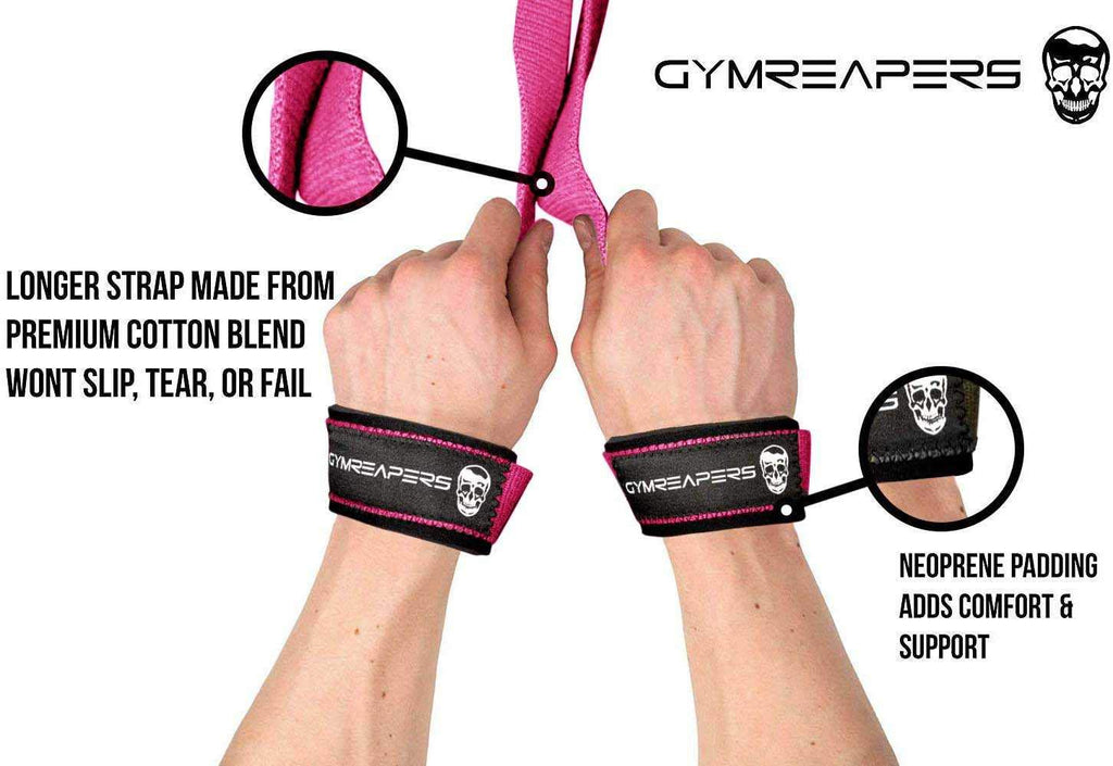 Gymreapers Lifting Wrist Straps for Weightlifting, Bodybuilding, Powerlifting, Strength Training, & Deadlifts - Padded Neoprene with 18 inch Cotton