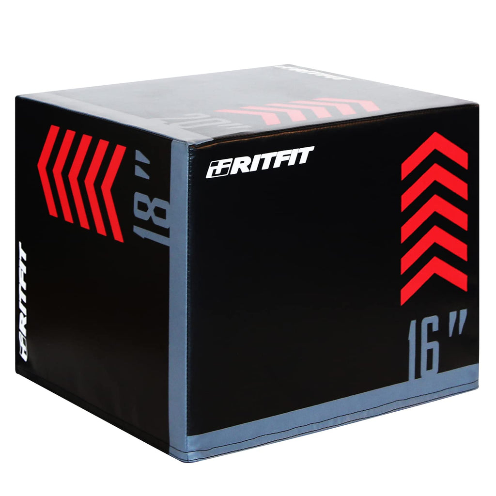 RitFit 3 in 1 Extra Firm Soft Plyo Box Foam Plyometric Box-30”x24”x20”-20"x18"x16" Heavy Duty High Density Foam Jumping Box 3 Sizes with PVC Cover,Platform for Home Gym Fitness, 440lb Weight Capacity