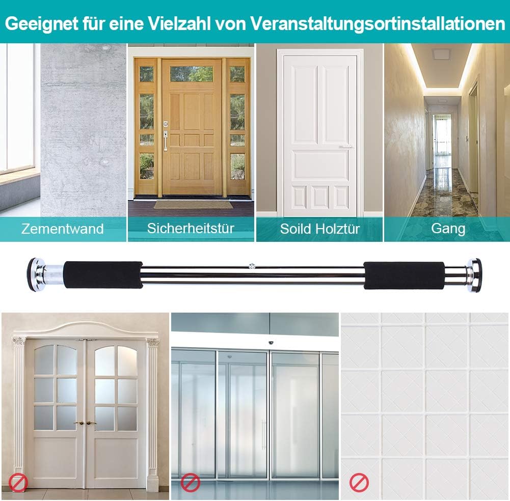 Doorway Pull Up Chin Up Bars for Doorway, Adjustable 24.5 to 36 Inches Upper Body Workout Rod Heavy Duty Home Gym Exercise Fitness Door Exercise Bars