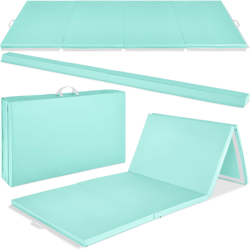 Best Choice Products 10ftx4ftx2in Folding Gym Mat 4-Panel Exercise Gymnastics Aerobics Workout Fitness Floor Mats w/Carrying Handles