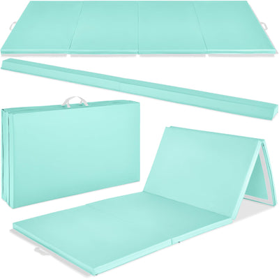 Best Choice Products 10ftx4ftx2in Folding Gym Mat 4-Panel Exercise Gymnastics Aerobics Workout Fitness Floor Mats w/Carrying Handles