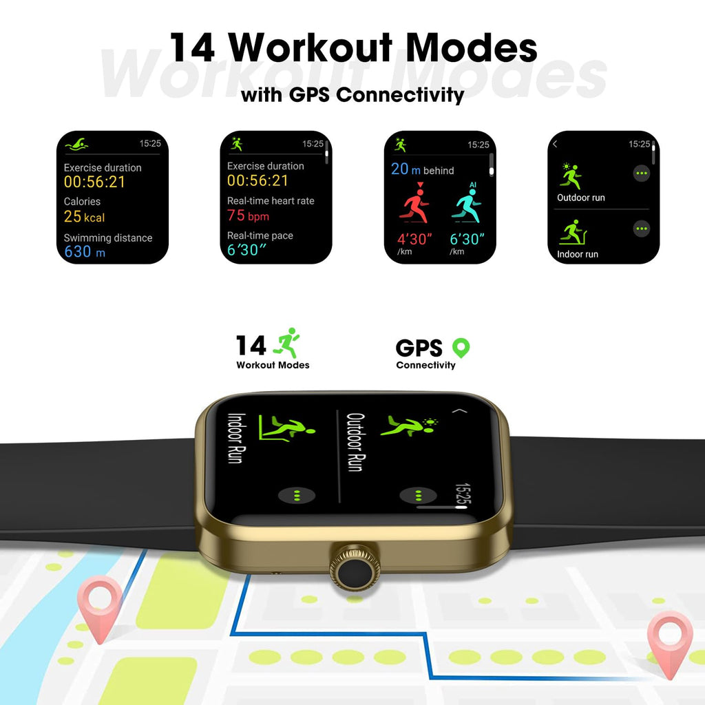 Smart Watch for Women Men, Fitness Tracker Watch with Heart Rate Monitor, Sleep, Blood Oxygen Tracker, 5ATM Waterproof Smartwatch Sports Watch Compatible with Android iOS Phones Step Calories Counter