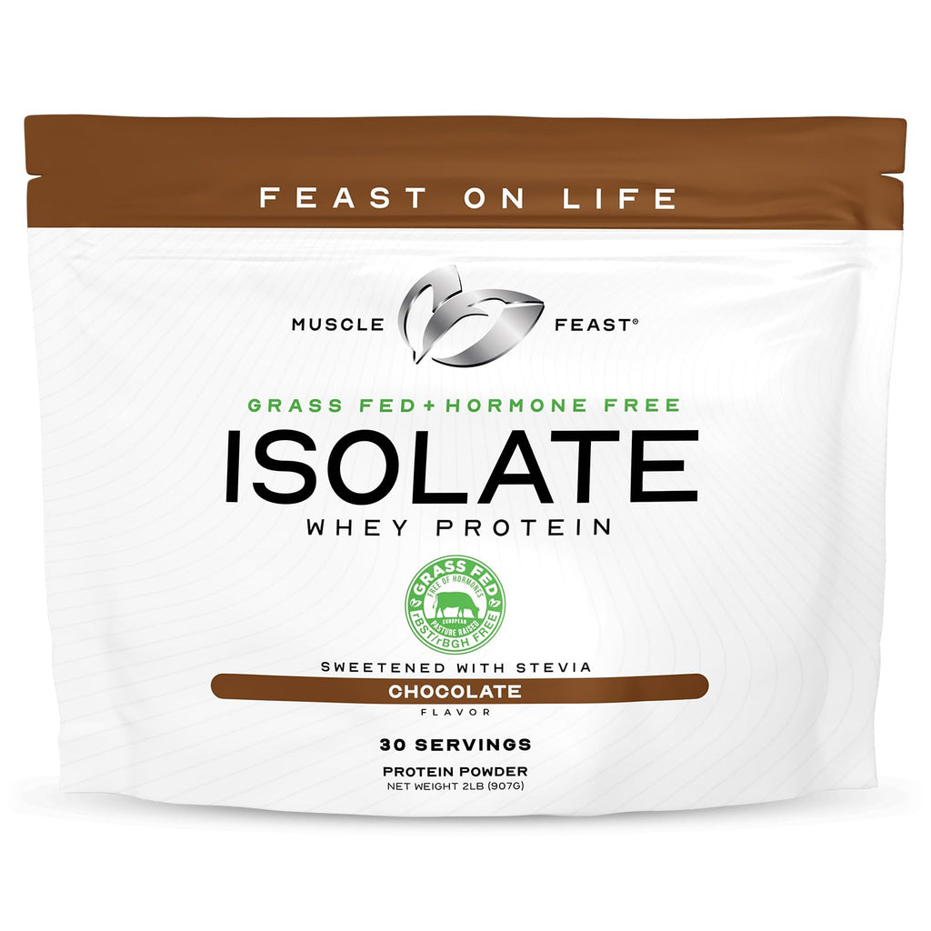 Muscle Feast Grass-Fed Whey Protein Isolate, All Natural Hormone Free Pasture Raised, Whey Isolate Protein Powder for Men and Women, Clean, Non-GMO & Gluten-Free, Isolate Protein - Unflavored, 5lb