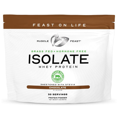 Muscle Feast Grass-Fed Whey Protein Isolate, All Natural Hormone Free Pasture Raised, Whey Isolate Protein Powder for Men and Women, Clean, Non-GMO & Gluten-Free, Isolate Protein - Unflavored, 5lb
