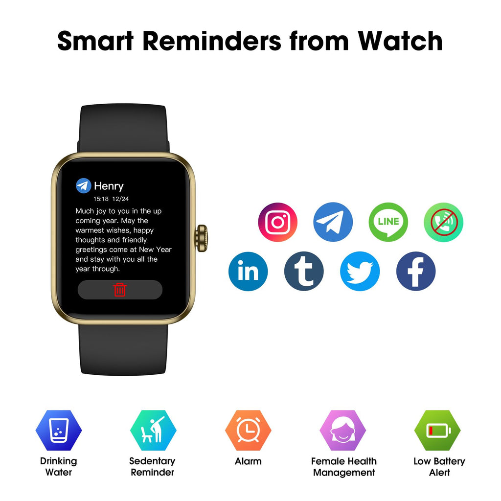 Smart Watch for Women Men, Fitness Tracker Watch with Heart Rate Monitor, Sleep, Blood Oxygen Tracker, 5ATM Waterproof Smartwatch Sports Watch Compatible with Android iOS Phones Step Calories Counter