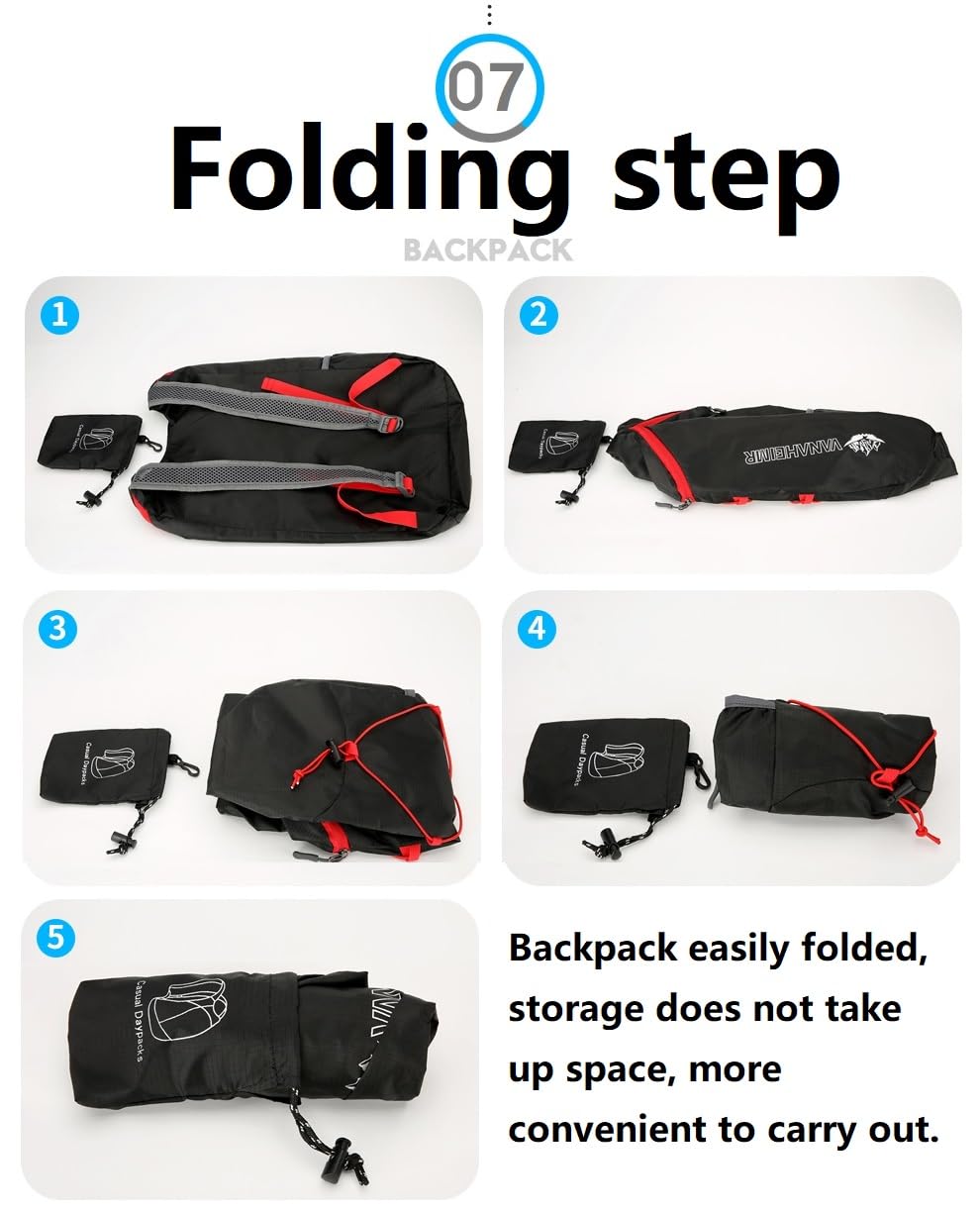 16L Lightweight Foldable Hiking-Backpack Small Packable-Daypack For Travel,Ultralight Water-Resistant Gym Bag Men Women Easy Carry-on (Royal Blue)