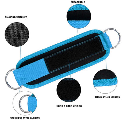 Ankle Straps Ankle Resistance Bands Wrist Cuffs Padded Straps Adjustable Fitness Glute Kickback D-Ring for Cable Machine Gym Foot Leg Training Brace Support 1 Pair