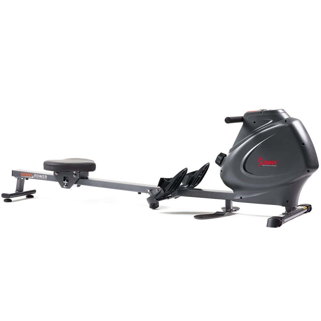 Sunny Health & Fitness Multi-Function Premium Magnetic Rowing Machine, Bicep Curls, Upward Rows, Seated Rows, Foldable Slide Rails, Digital Monitor, Optional Free SunnyFit App Connection