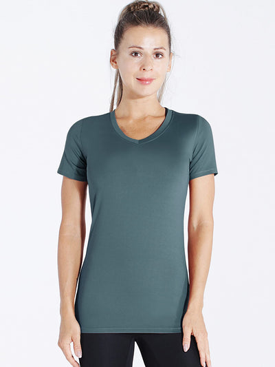 CADMUS 3/4/5 Pack Women's Compression Shirt Running Athletic T-Shirts Workout Tops Baselayer Short Sleeve Yoga Gym Sports