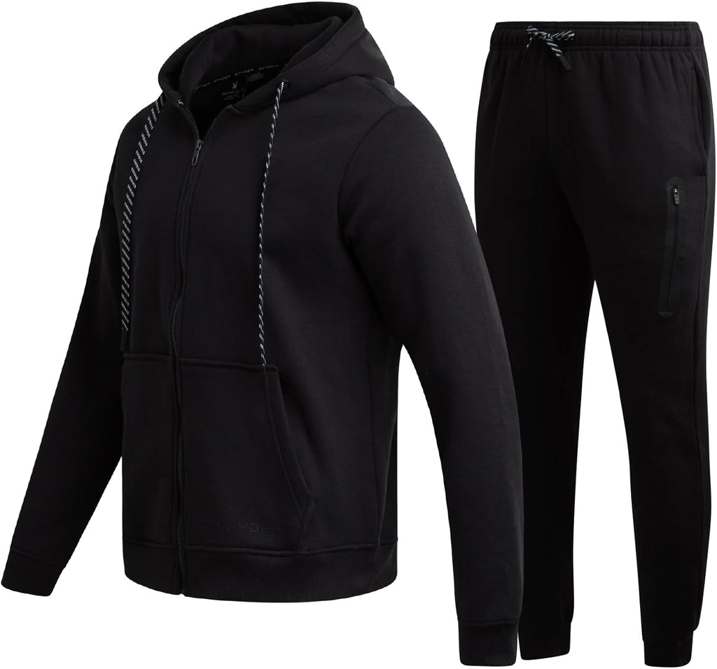Spyder Mens Tracksuit - 2 Piece Sweatsuit for Men with Zip Up Hoodie & Jogger Sweatpants, Track Suit for Jogging or Warm Up