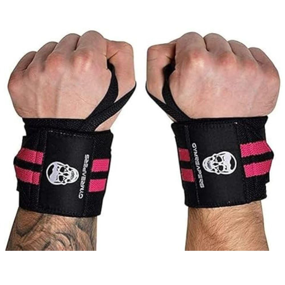 Gymreapers Weightlifting Wrist Wraps (IPF Approved) 18" Professional Quality Wrist Support with Heavy Duty Thumb Loop - Best Wrap for Powerlifting Competition, Strength Training, Bodybuilding