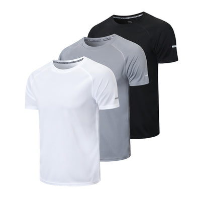 frueo Men's 1/3 Pack Workout Shirts Quick Dry Moisture Wicking Short Sleeve Mesh Athletic T-Shirts
